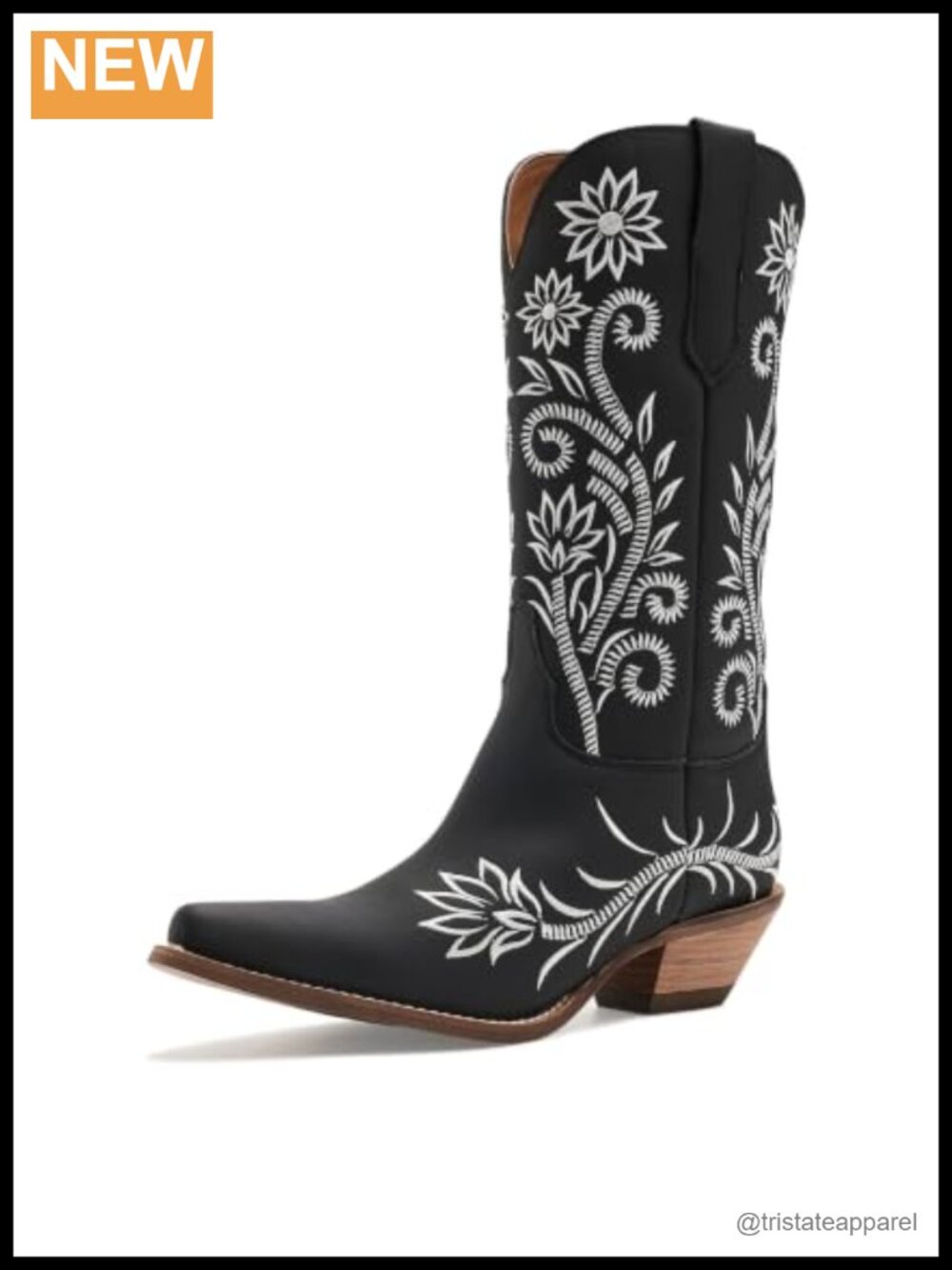 Dingo Buttercup Leather Snip Toe Pull-On Casual Boots Mid Calf Block Heel